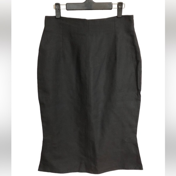 Sale ~ Vintage Gianni Versace Black Linen Skirt - NWT - Picture 1 of 8